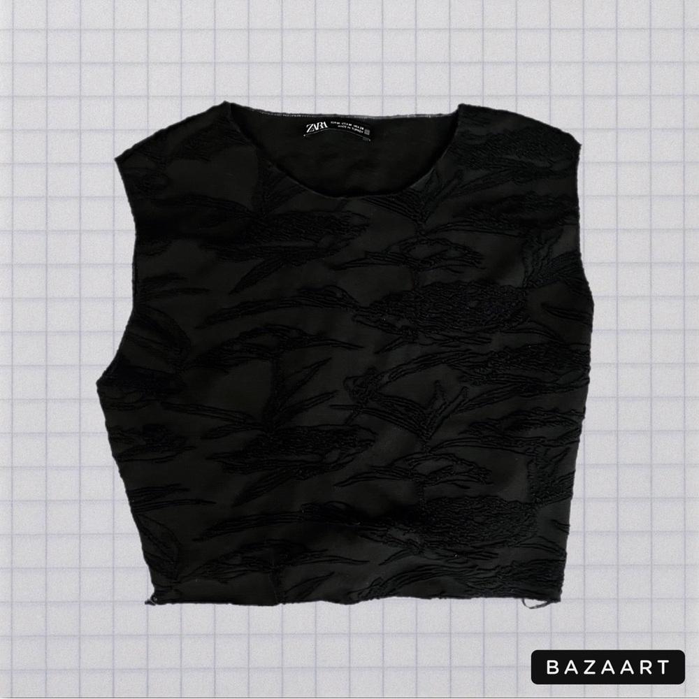 zara crop cut out back tank top